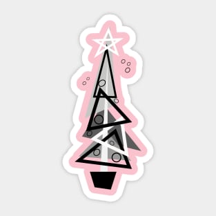 Mid-Century Geometric Christmas Tree Sticker